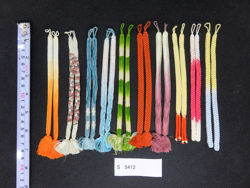 S#5412 Silk Haori Himo Flat Braid 10pcs Bundle Pack