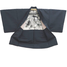 Load image into Gallery viewer, Men&#39;s Haori Vintage(1950-1980) Grayish Black Dragon Silk #10282E4
