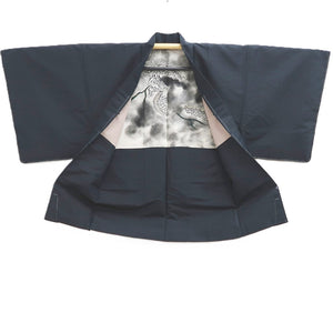 Men's Haori Vintage(1950-1980) Grayish Black Dragon Silk #10282E4
