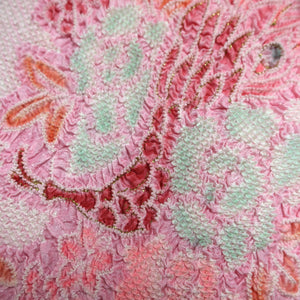 Silk Japanese Obiage Shibori Light Pink 51.2x7.1in(130x18cm) A#10004