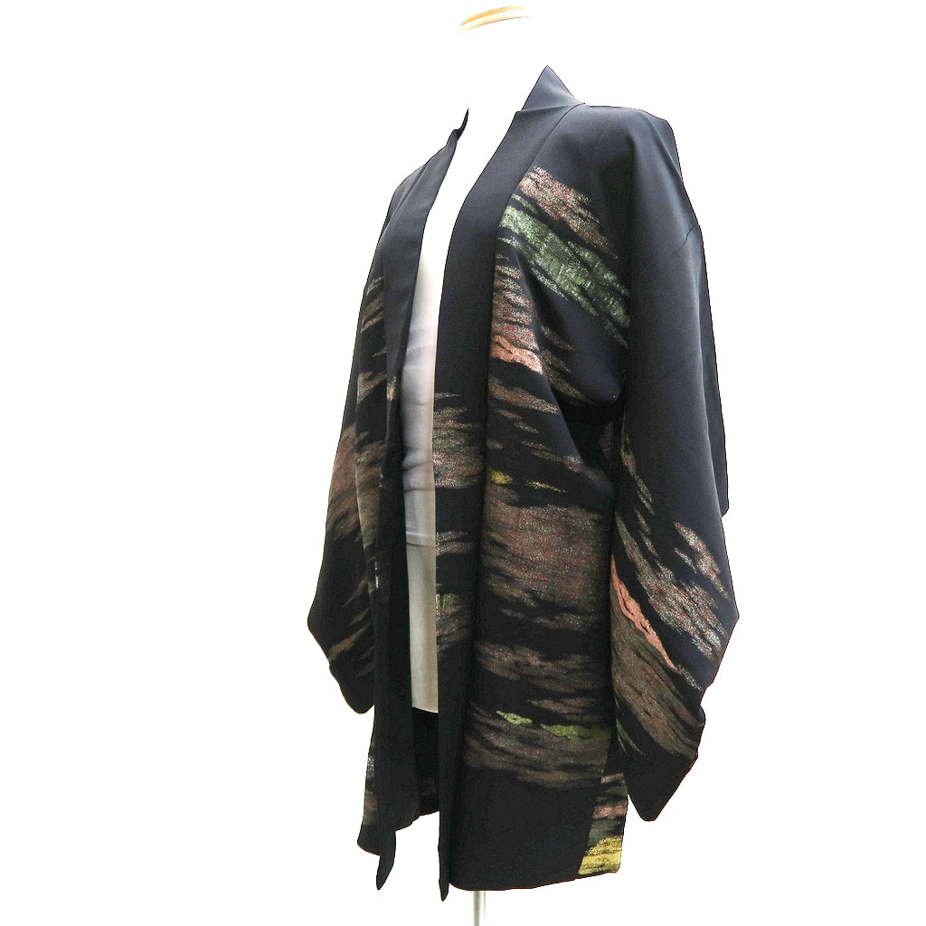 Haori Jacket Vintage(1950-1980) Black Gold Cloud Silk #9717A1