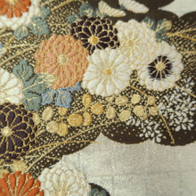 Load image into Gallery viewer, Fukuro Obi Gold Chrysanthemum Wisteria Pine Tree Silk BB270V5
