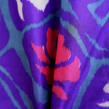 Load image into Gallery viewer, Haori Jacket Vintage(1920-1950) Blueish Purple Meisen Floral pattern Silk #11050A3
