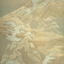 Load image into Gallery viewer, Fukuro Obi Vintage(1950-1980) Gold Silver Wave Silk BB320V8
