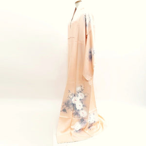 Kimono Pale Pink Hand painted Peony Silk #9934B5