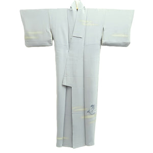 Kimono Light Gray Shinobu Kanji Silk #10521B2