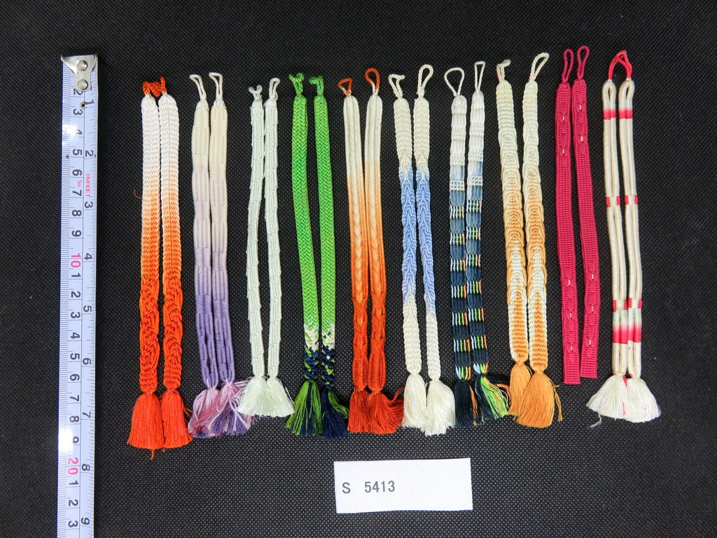 S#5413 Silk Haori Himo Flat Braid 10pcs Bundle Pack
