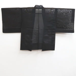 Haori Jacket Vintage(1950-1980) Black Wine red See-Through Ryusui Silk #10229E2