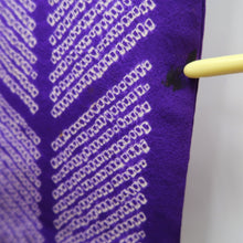 Load image into Gallery viewer, Kimono Vintage(1950-1980) Purple Shibori Yabane Silk #10263E4
