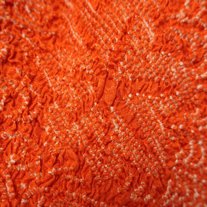 Silk Japanese Obiage Shibori Vermillion 49.6x5.5in(126x14cm) A#10034