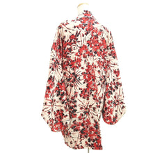 Load image into Gallery viewer, Haori Jacket Vintage(1950-1980) White Red Black Flower Silk #10841E2
