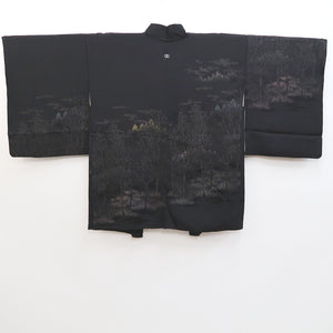 Haori Jacket Vintage(1950-1980) Black Tree Silk #10004C3