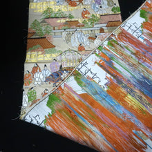 Load image into Gallery viewer, BB10092AF Silk Obi Fabric Heian Period Aristocrats Beige 100.4x10.6in(255x27cm)
