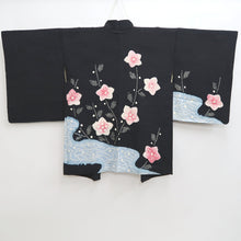 Load image into Gallery viewer, Haori Jacket Vintage(1950-1980) Black Shibori Ryusui Flower Silk #9727A1
