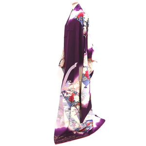 Furisode Purple White Peony Ume Tall Silk #9697J4