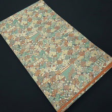 Load image into Gallery viewer, Fukuro Obi Green Brown Gold Hyakunin Issyu Silk BB341V9
