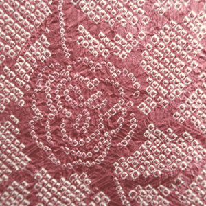 Haori Jacket Vintage(1950-1980) Light Red Shibori Peony Silk #10079D1