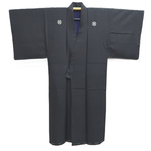 Men's Kimono Vintage(1950-1980) Black Montsuki Silk #10461A4
