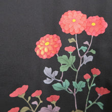 Load image into Gallery viewer, Haori Jacket Black Chrysanthemum Silk #10670C5
