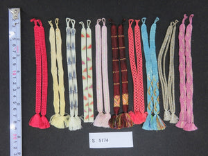 S#5174 Silk Haori Himo Flat Braid 10pcs Bundle Pack