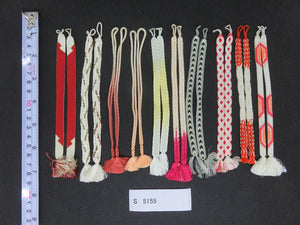 S#5155 Silk Haori Himo Flat Braid 10pcs Bundle Pack