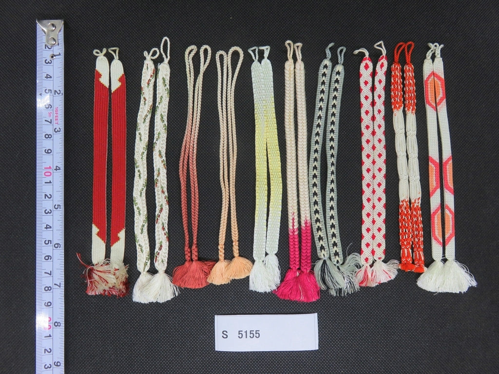 S#5155 Silk Haori Himo Flat Braid 10pcs Bundle Pack