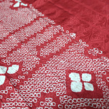 Load image into Gallery viewer, KK1445A1 Silk Kimono Fabric Vintage(1950-1980) Shibori Red 79.1x13.0in(201x33cm)
