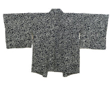 Load image into Gallery viewer, Haori Jacket Vintage(1950-1980) Black Full Shibori botanical Silk #10801D5
