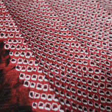 Load image into Gallery viewer, KK1379B7 Silk Kimono Fabric Vintage(1950-1980) Shibori Red 79.1x13.0in(201x33cm)
