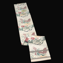 Load image into Gallery viewer, BB10033AC Silk Obi Fabric Vintage(1920-1950) Phoenix Red Green 73.6x11.4in(187x29cm)
