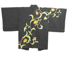 Load image into Gallery viewer, Haori Jacket Vintage(1950-1980) Black Botanical Silk #10811E1
