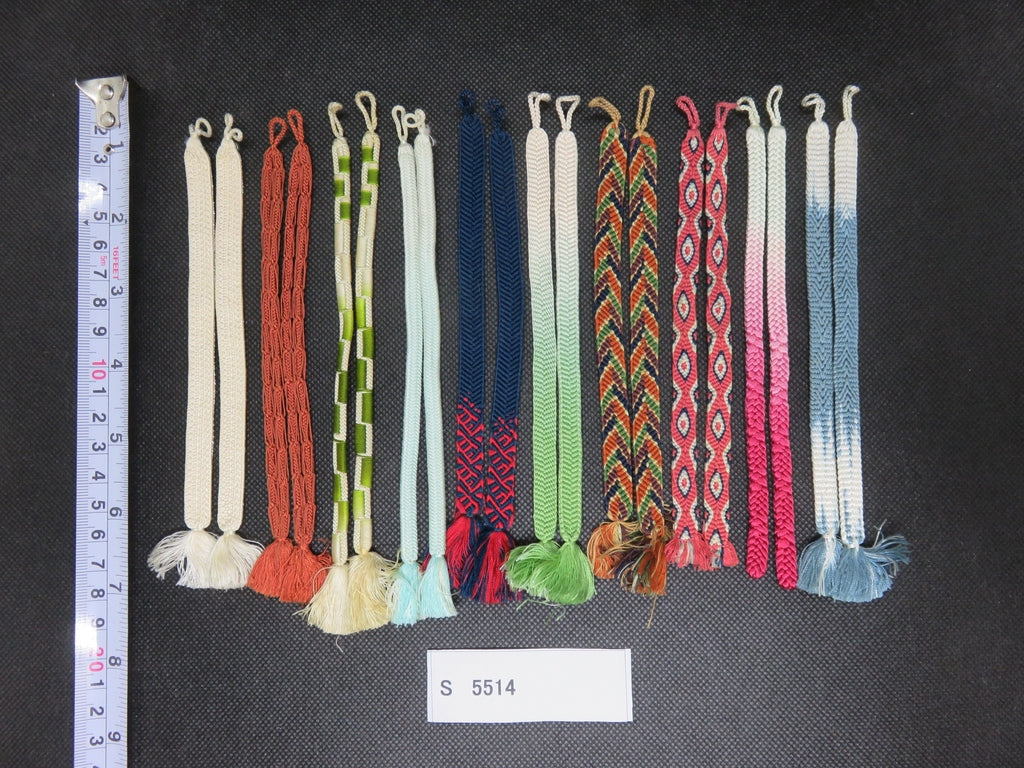 S#5514 Silk Haori Himo Flat Braid 10pcs Bundle Pack