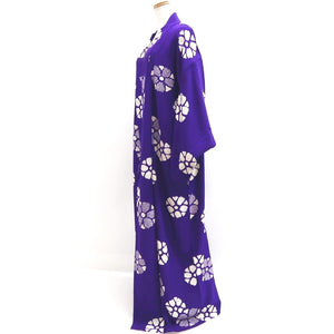 Kimono Vintage(1950-1980) Purple Shibori Flower Silk #10264E4