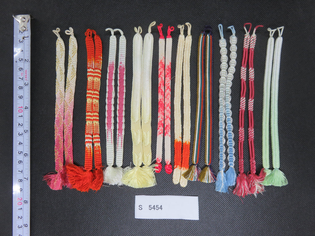 S#5454 Silk Haori Himo Flat Braid 10pcs Bundle Pack