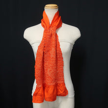 Load image into Gallery viewer, Silk Japanese Obiage Shibori Vermillion 49.6x5.5in(126x14cm) A#10034

