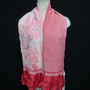 Silk Japanese Obiage Shibori Light Pink 51.2x7.1in(130x18cm) A#10004