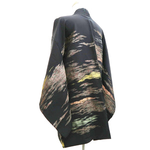 Haori Jacket Vintage(1950-1980) Black Gold Cloud Silk #9717A1