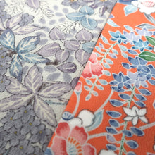 Load image into Gallery viewer, CC1007C1 Silk 8pcs Bundle Kimono Fabric Purple Light Blue 32.3x4.7in(82x12cm)
