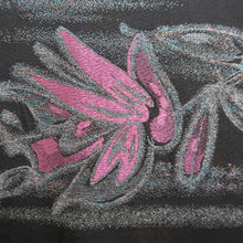Load image into Gallery viewer, Haori Jacket Vintage(1950-1980) Black Gold Silver Floral pattern Silk #10981F3

