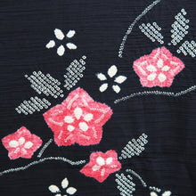 Load image into Gallery viewer, Haori Jacket Vintage(1950-1980) Black Shibori Flower Silk #9849B2
