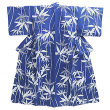 Load image into Gallery viewer, Yukata Vintage(1950-1980) Blue Bamboo Cotton #11096B1

