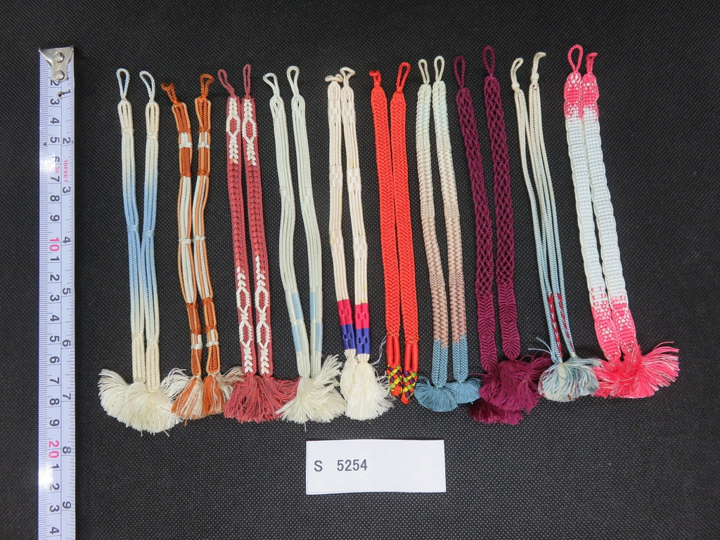 S#5254 Silk Haori Himo Flat Braid 10pcs Bundle Pack