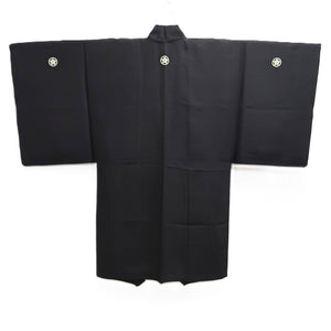 Men's Haori Vintage(1950-1980) Black Montsuki Shosoin Silk #10421A2
