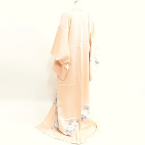 Kimono Pale Pink Hand painted Peony Silk #9934B5