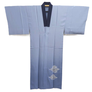 Men's Juban Blueish Gray Landscape Silk #10446A3