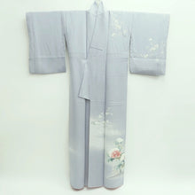 Load image into Gallery viewer, Kimono Light Blueish Gray Peony Branch Silk #9666J3
