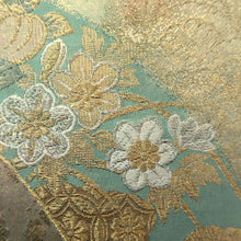 Load image into Gallery viewer, Fukuro Obi Gold Peony Wisteria Silk BB327V9
