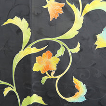 Load image into Gallery viewer, Haori Jacket Vintage(1950-1980) Black Botanical Silk #10811E1
