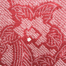 Load image into Gallery viewer, Haori Jacket Red Full Shibori Flower Silk #10700D1
