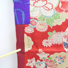 Load image into Gallery viewer, Haori Jacket Vintage(1920-1950) Blueish Purple Meisen Floral pattern Silk #11050A3
